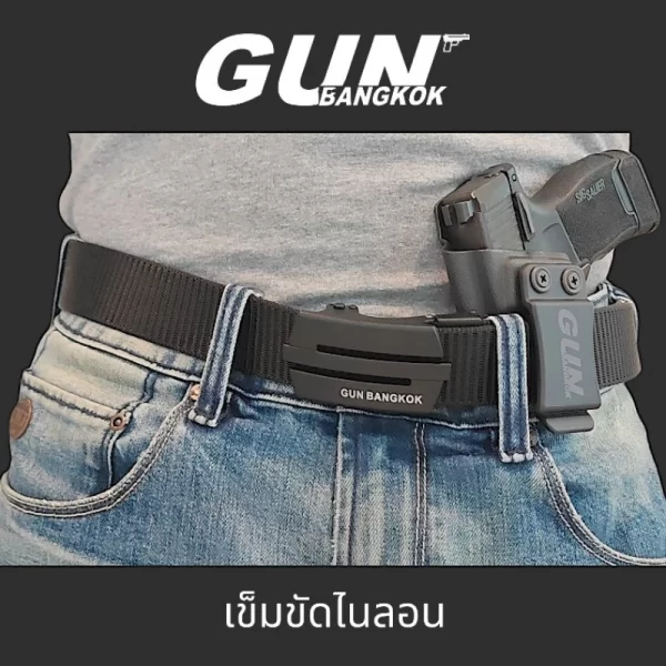 เข็มขัด Tactical หัวเหล็ก สายไนลอน free size หัวปรับระดับได้