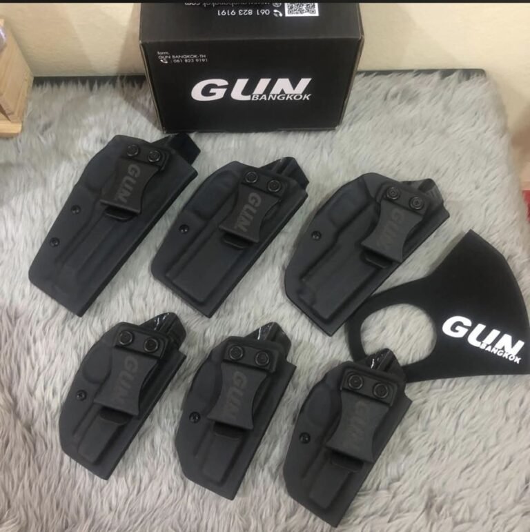 ซองปืนพกใน KYDEX สีดำ 6 ใบ พร้อมกล่องแบรนด์ GUN BANGKOK จากยุคที่จ้างช่างไทยผลิต